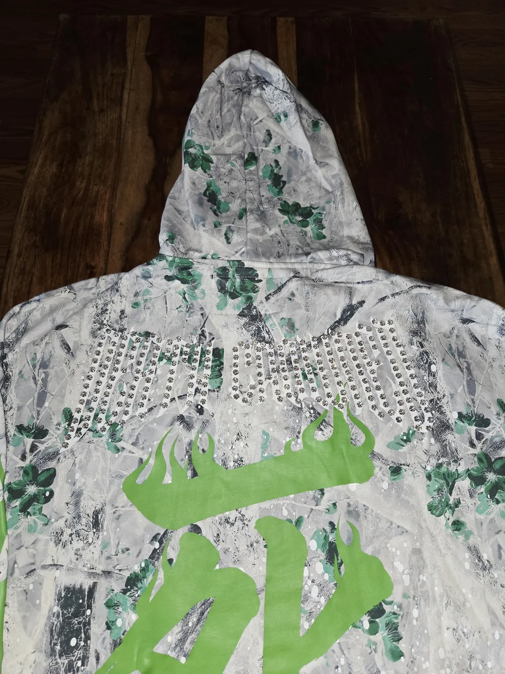 Verselli Men's -Honor Bound- Gray & Green Graphic Pullover Hoodie